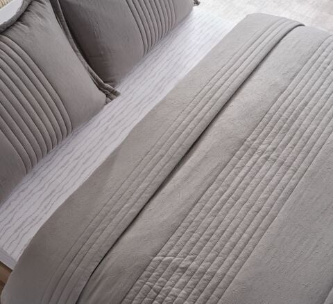 DOQU MULTİ SELECTİON NEVRESİM TAKIMI YATAK ÖRTÜSÜ ÇİFT KİŞİLİK KOYU GRİ