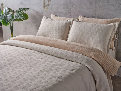 DOQU ARYA YATAK ÖRTÜSÜ ÇİFT KİŞİLİK KREM