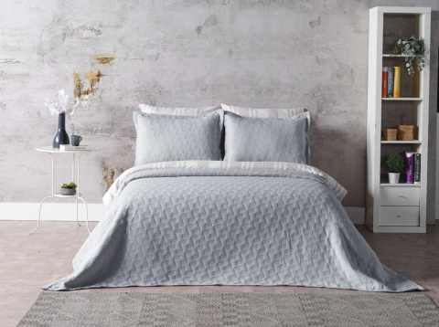 DOQU ARYA YATAK ÖRTÜSÜ ÇİFT KİŞİLİK GRİ