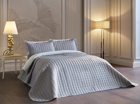 DOQU FLASH YATAK ÖRTÜSÜ ÇİFT KİŞİLİK GRİ