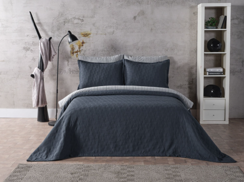 DOQU ARYA YATAK ÖRTÜSÜ TEK KİŞİLİK ANTRASİT