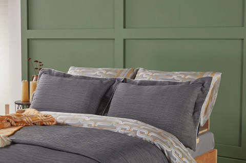 DOQU PARMA YATAK ÖRTÜSÜ ÇİFT KİŞİLİK GRİ