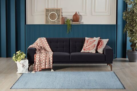 GÜMÜŞSUYU DECO FASHİON 14017 HALI MAVİ