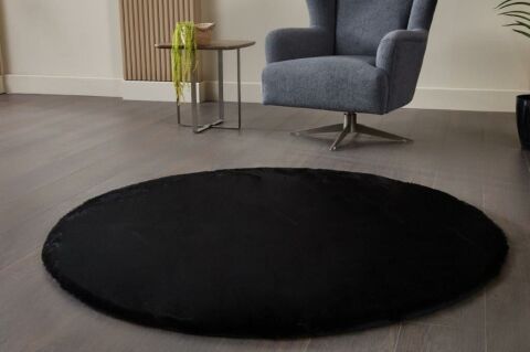 GÜMÜŞSUYU DECO SOFT 15314 DAİRE HALI SİYAH