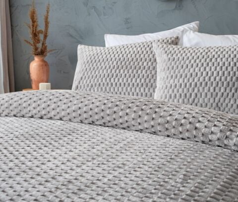 DOQU PETEK BATTANİYE SETİ ÇİFT KİŞİLİK GRİ