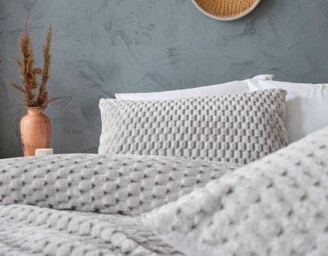 DOQU PETEK BATTANİYE SETİ ÇİFT KİŞİLİK GRİ