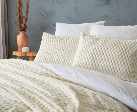 DOQU PETEK BATTANİYE SETİ ÇİFT KİŞİLİK KREM