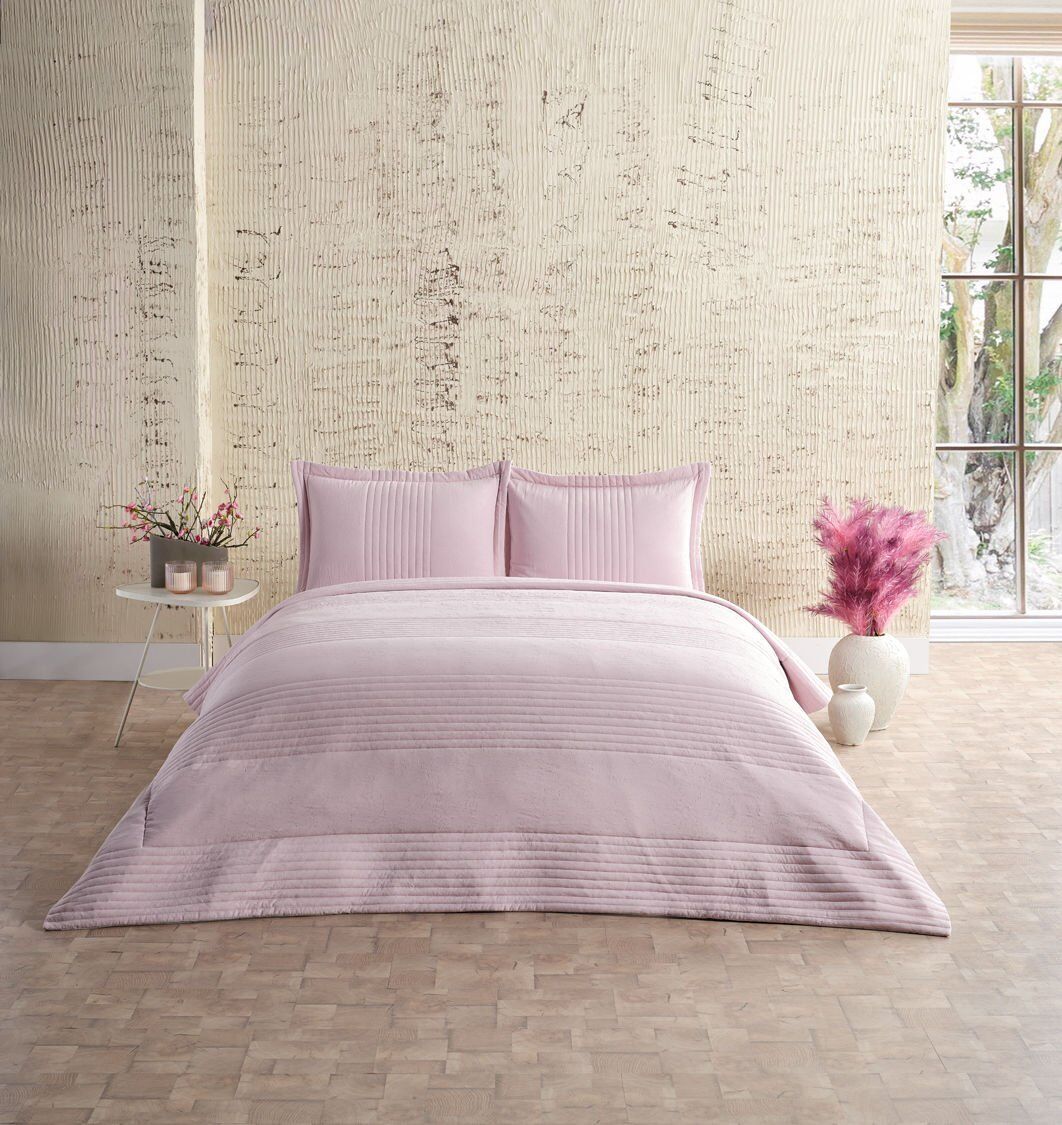 DOQU MULTİ SELECTİON NEVRESİM TAKIMI YATAK ÖRTÜSÜ TEK KİŞİLİK PUDRA